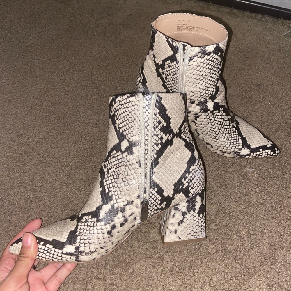 Steve Madden snake skin platform boots